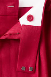 thumbnail: Mango wide leg regular waist pantalon met linnen rood
