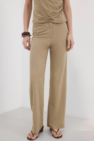 straight regular waist casual broek bruin