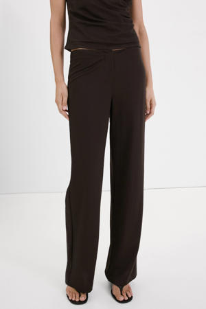 straight regular waist casual broek donkerbruin