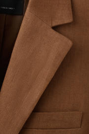 thumbnail: Mango getailleerde blazer met linnen bruin