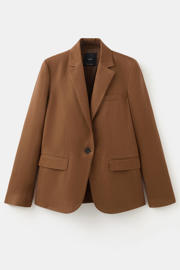 thumbnail: Mango getailleerde blazer met linnen bruin