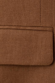 thumbnail: Mango getailleerde blazer met linnen bruin