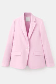 thumbnail: Mango getailleerde blazer met linnen lichtroze