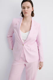 thumbnail: Mango getailleerde blazer met linnen lichtroze