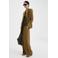 Mango straight regular waist broek met linnen kaki