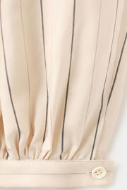 thumbnail: Mango barrel regular waist gestreepte broek beige