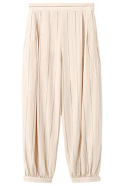 thumbnail: Mango barrel regular waist gestreepte broek beige