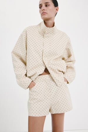 bomberjack met stippen beige