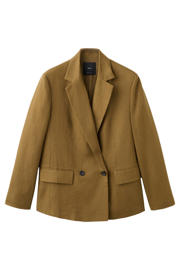 thumbnail: Mango regular blazer met linnen olijfgroen