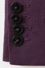 thumbnail: Mango regular blazer met linnen donkerpaars