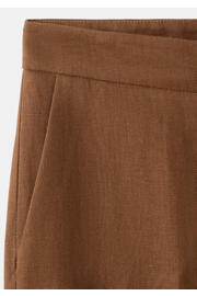 thumbnail: Mango straight regular waist broek met linnen bruin