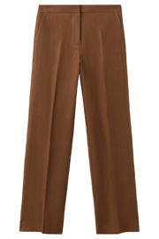 thumbnail: Mango straight regular waist broek met linnen bruin