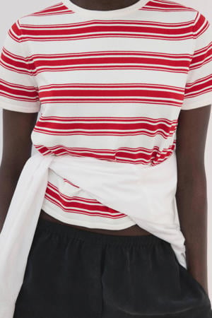 gestreept T-shirt rood