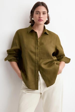 blouse linnen groen