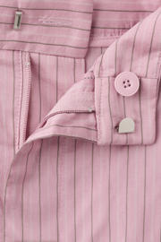 thumbnail: Mango high waist bermuda short met krijtstreep roze