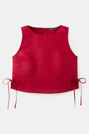 thumbnail: Mango cropped top met linnen rood