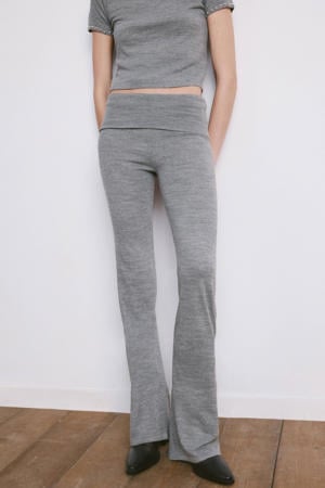 bootcut high waist casual broek grijs