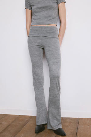 bootcut high waist casual broek grijs
