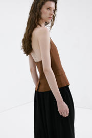 thumbnail: Mango gilet met linnen bruin