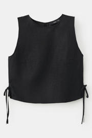 thumbnail: Mango cropped top met linnen zwart