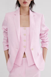thumbnail: Mango gilet met linnen lichtroze