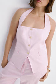 thumbnail: Mango gilet met linnen lichtroze