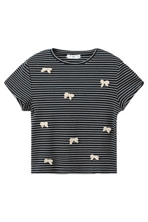 gestreept T-shirt donkerblauw