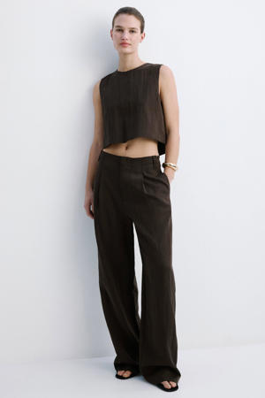 straight regular waist broek bruin