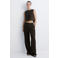 Mango straight regular waist broek bruin