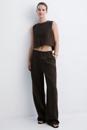 straight regular waist broek bruin