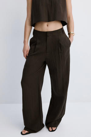 straight regular waist broek bruin