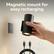 thumbnail: Calex Valmer Oplaadbare wandlamp - Up & Down – zwart