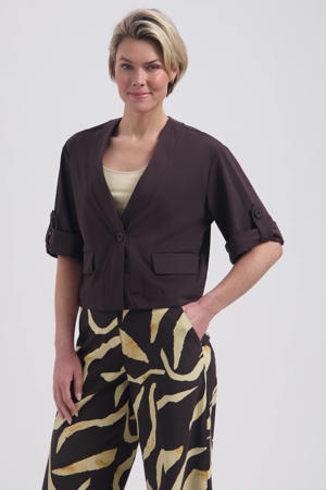 cropped blazer donkerbruin
