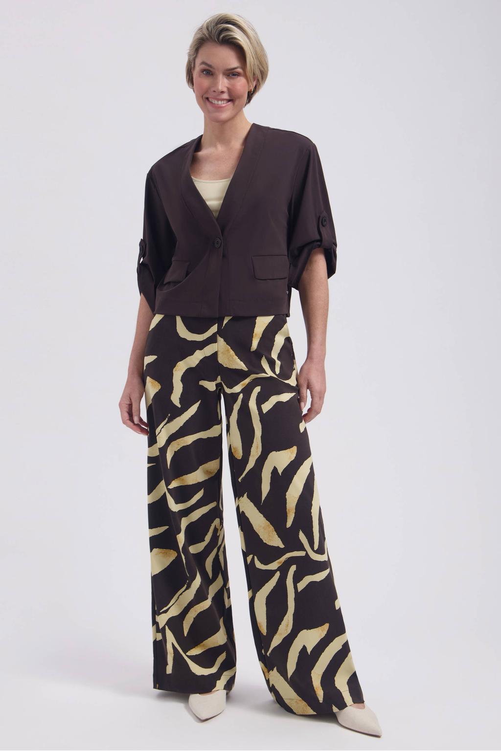 Donkerblauwe dames Lady Day cropped blazer van polyamide met effen, lange mouwen, V-hals, knoopsluiting en oprolfunctie