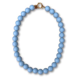 gold plated ketting Wilma lichtblauw