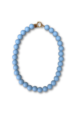 gold plated ketting Wilma lichtblauw