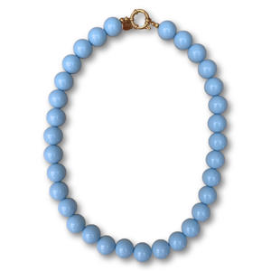 gold plated ketting Wilma lichtblauw