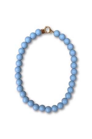 gold plated ketting Wilma lichtblauw