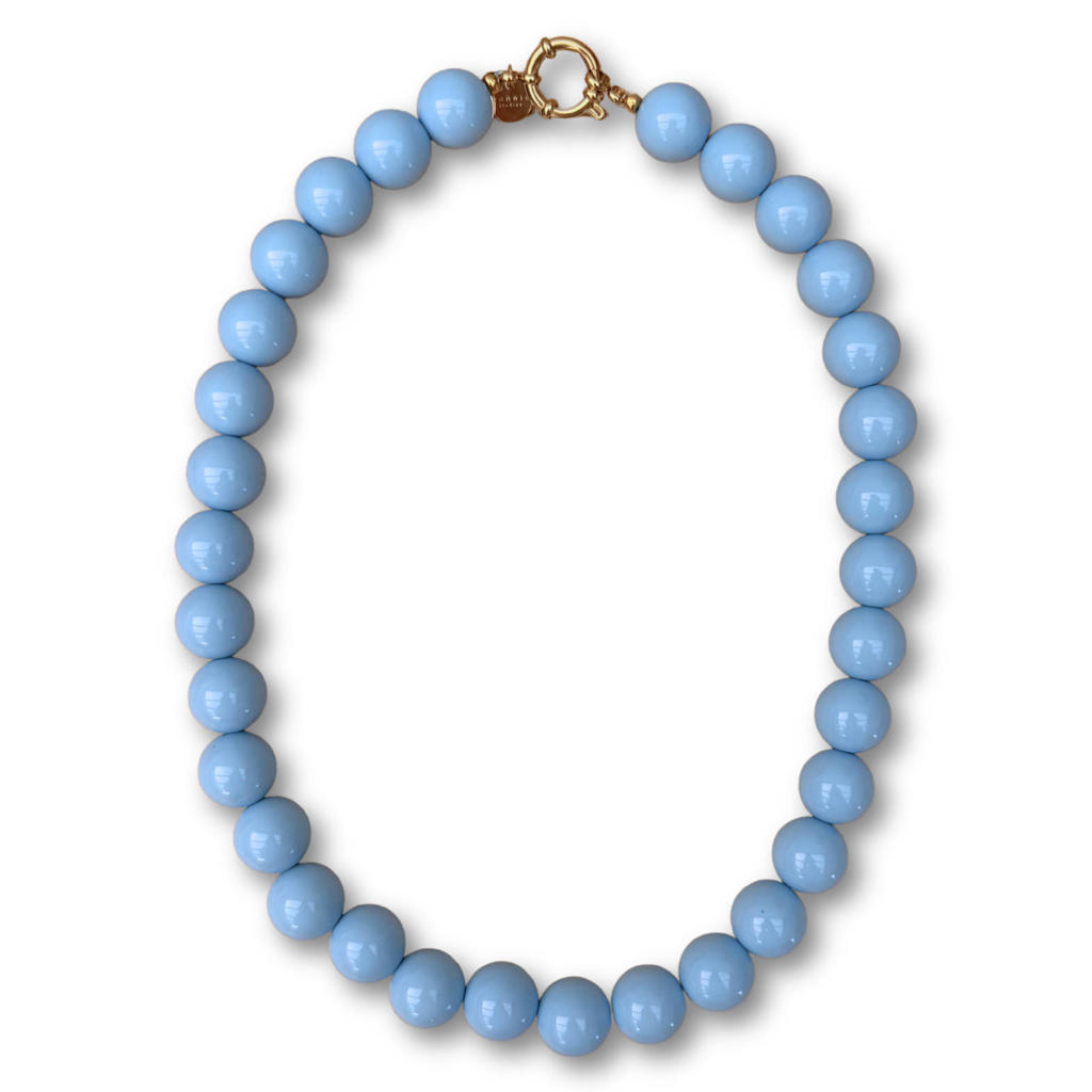 Bonnie Studios gold plated ketting Wilma lichtblauw
