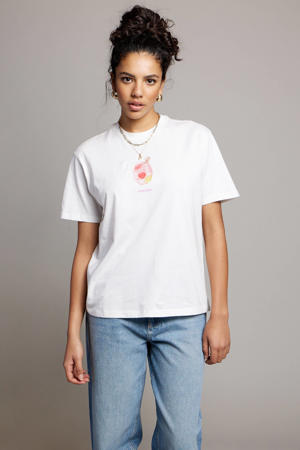 T-shirt met backprint ecru