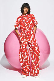 thumbnail: POM Amsterdam gebloemde jumpsuit rood