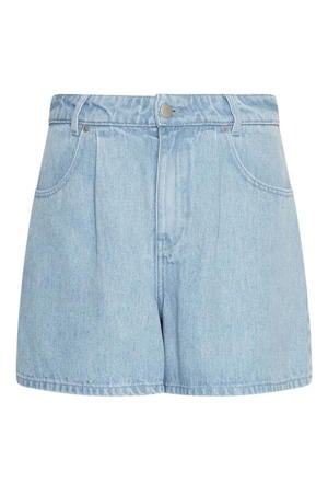 regular low waist denim short light blue denim