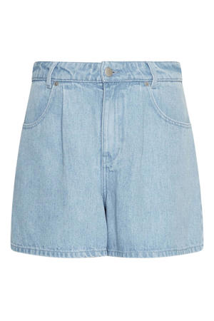 regular low waist denim short light blue denim