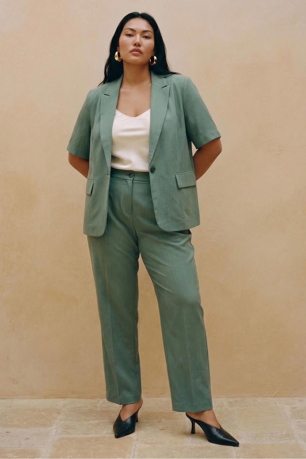 VERO MODA CURVE regular blazer groen