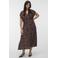 VERO MODA CURVE midi jurk Plus Size met stippen - bruin