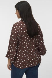 thumbnail: VERO MODA CURVE blouse Plus Size met stippen - bruin