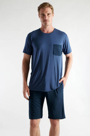 bamboe shortama - blauw