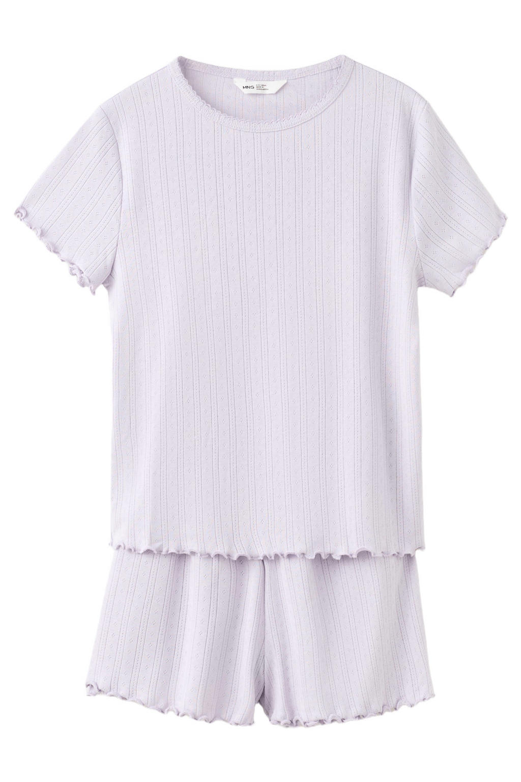 Mango Kids shortama lila fijn gebreid