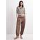 Mango gestreept gebreid vest bruin