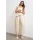 TOPSHOP barrel fit broek met plooien en linnen - ecru
